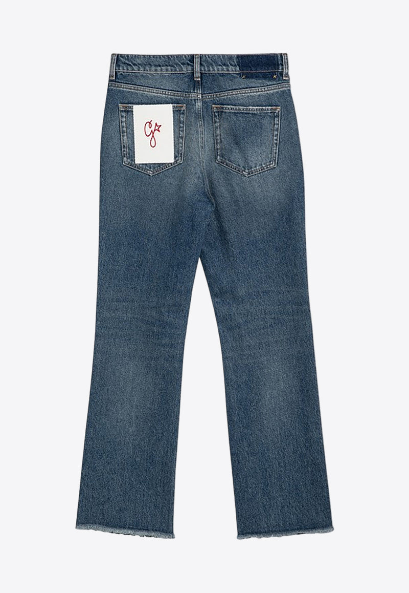 Golden Goose DB Logo Patch Distressed Jeans Blue GWP00843P000621/P_GOLDE-50100