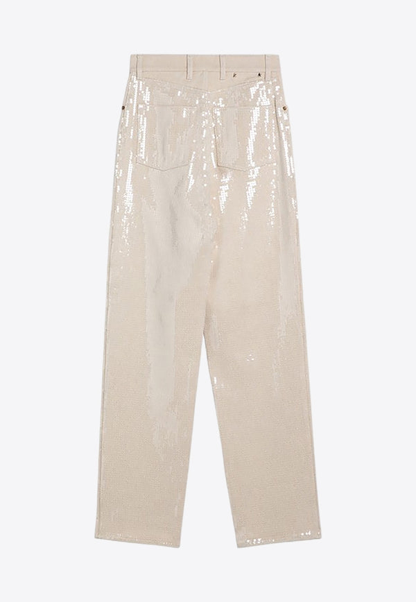 Golden Goose DB Sequin Embellished Pants Beige GWP00844P001679/P_GOLDE-15103