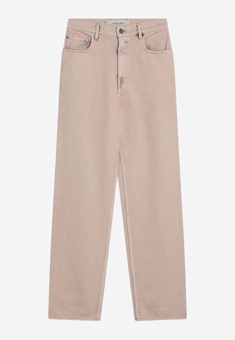 Golden Goose DB Double Star Logo Dyed-Effect Denim Pants Pink GWP00844P001854/Q_GOLDE-25235