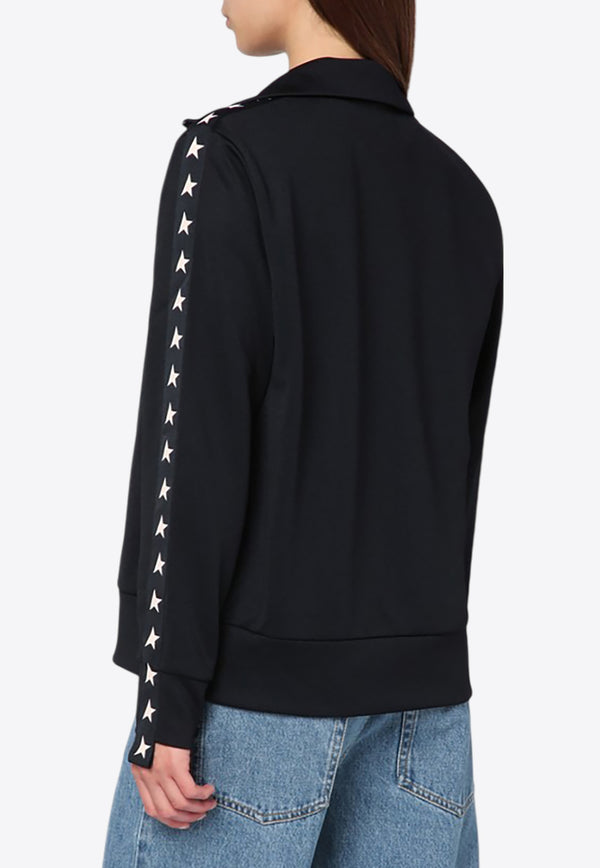 Golden Goose DB Stars Logo Zip-Up Sweatshirt Black GWP00875P000520/R_GOLDE-80203