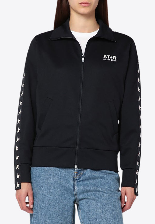 Golden Goose DB Stars Logo Zip-Up Sweatshirt Black GWP00875P000520/R_GOLDE-80203