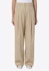 Golden Goose Wide-Leg Wool Tailored Pants Beige GWP01203P001170/P_GOLDE-15272