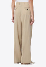 Golden Goose Wide-Leg Wool Tailored Pants Beige GWP01203P001170/P_GOLDE-15272