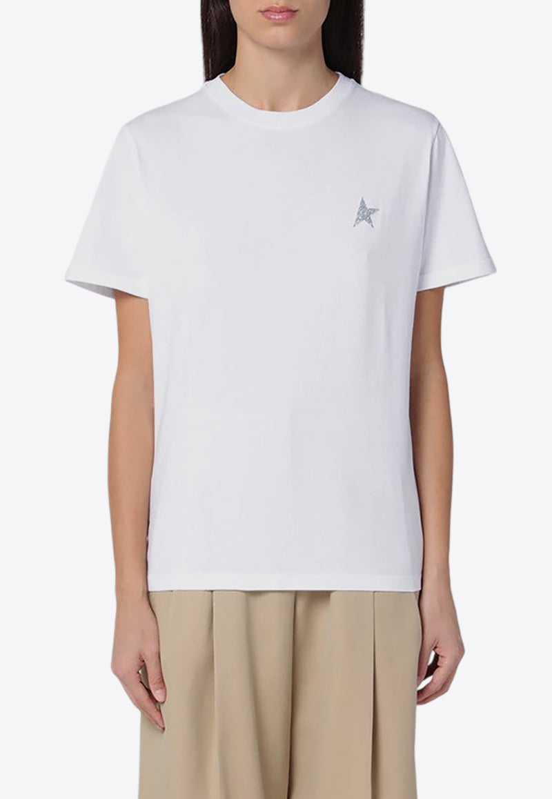 Golden Goose Star Logo Crewneck T-shirt White GWP01220P000594/P_GOLDE-80185