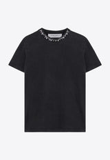 Golden Goose DB Crystal Embellished Crewneck T-shirt Gray GWP01220P000670/P_GOLDE-60318