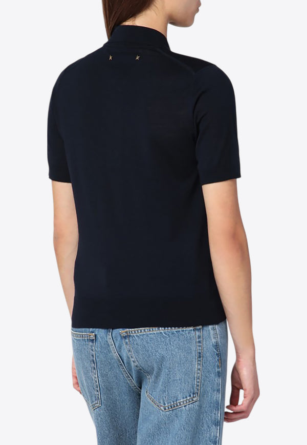 Golden Goose DB Wool Polo T-shirt Blue GWP01424P001041/R_GOLDE-50501