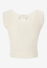 Golden Goose DB Crochet Knit Tank Top Cream GWP01834.P001463.15103CREAM