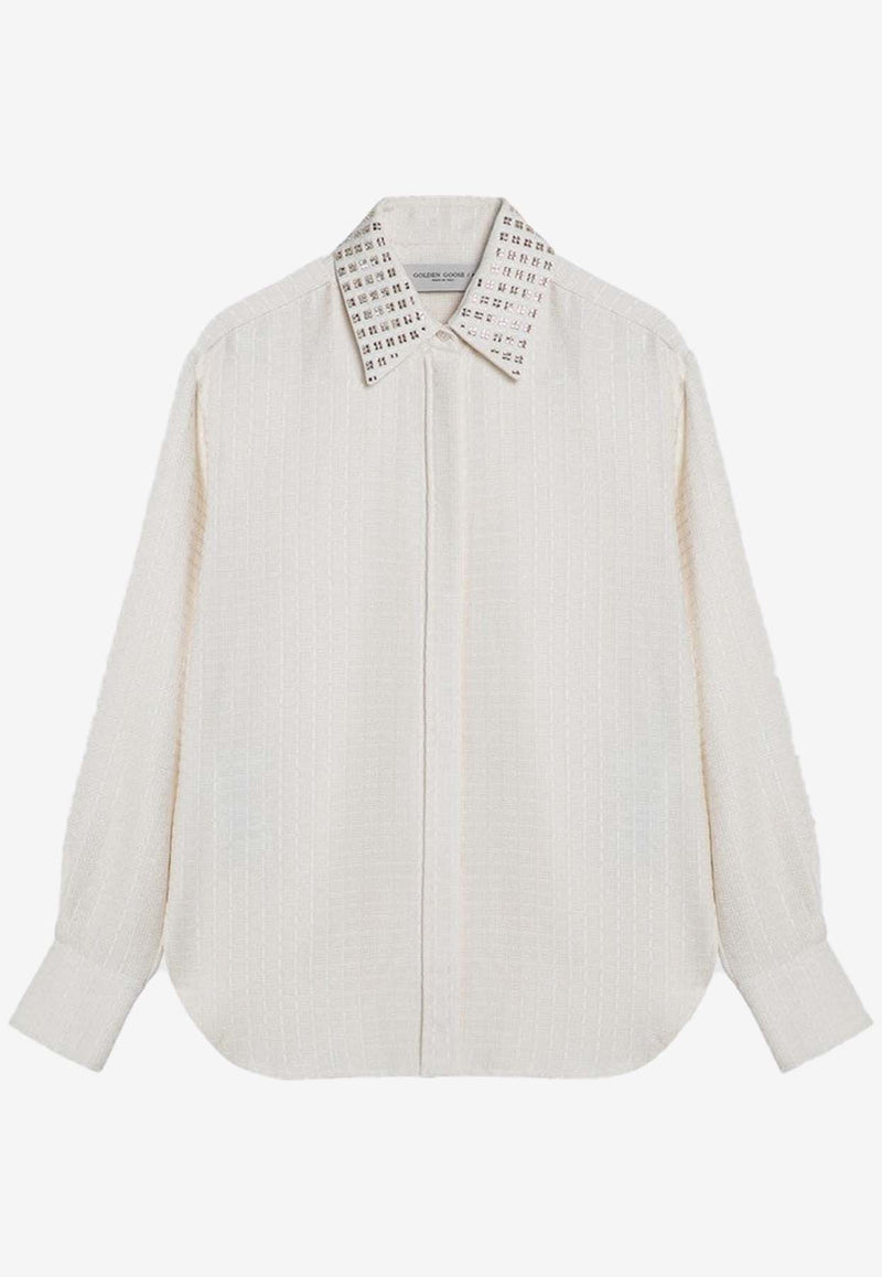 Golden Goose DB Jacquard Pattern Embroidered Shirt White GWP02034P001662/P_GOLDE-20103