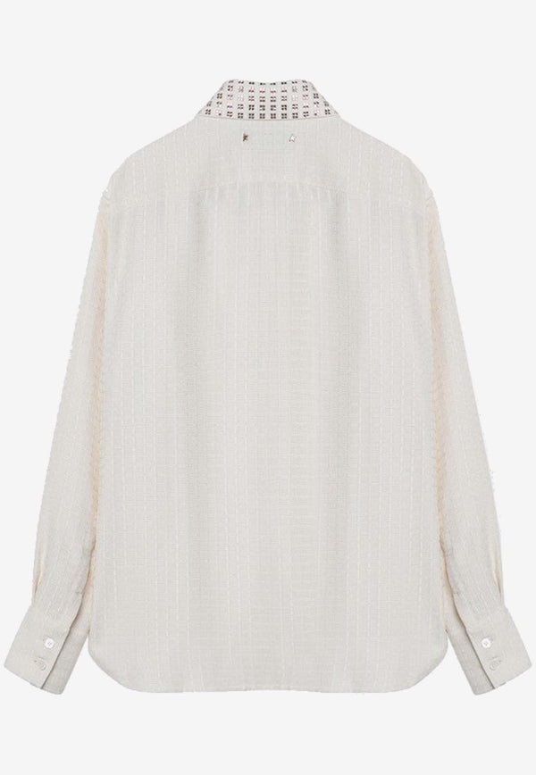 Golden Goose DB Jacquard Pattern Embroidered Shirt White GWP02034P001662/P_GOLDE-20103