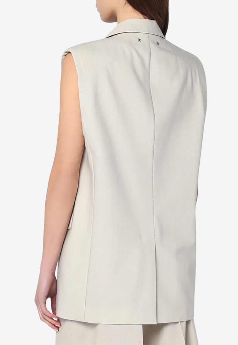Golden Goose DB Single-Breasted Wool Blend Vest Beige GWP02198P001871/Q_GOLDE-55107