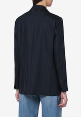 Golden Goose DB Pinstriped Wool Single-Breasted Blazer Navy GWP02461P002098/R_GOLDE-50629