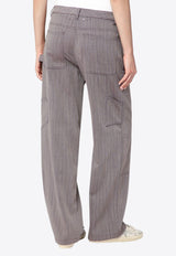 Golden Goose DB Straight-Leg Chevron Pants Brown GWP02462P002090/R_GOLDE-40190