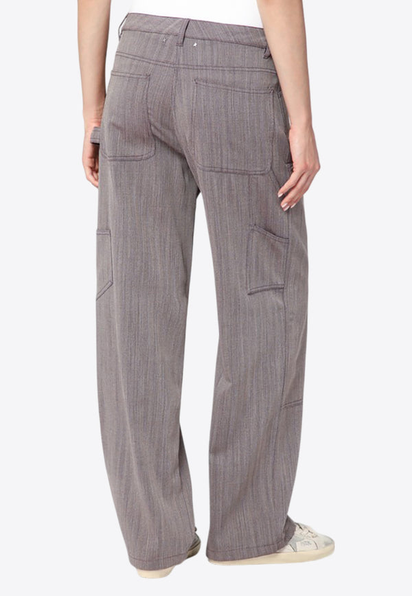 Golden Goose DB Straight-Leg Chevron Pants Brown GWP02462P002090/R_GOLDE-40190