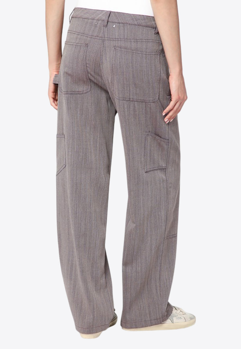 Golden Goose DB Straight-Leg Chevron Pants Brown GWP02462P002090/R_GOLDE-40190