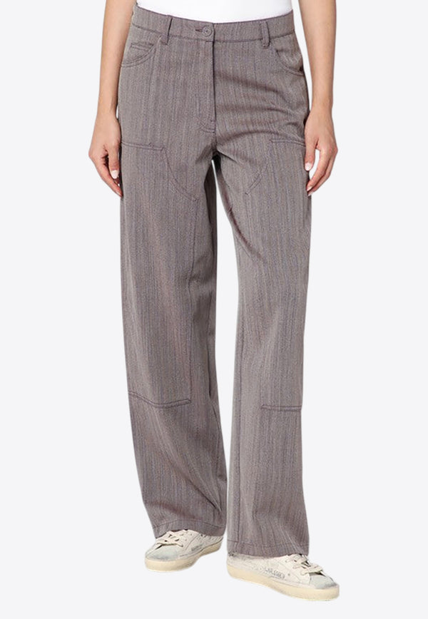 Golden Goose DB Straight-Leg Chevron Pants Brown GWP02462P002090/R_GOLDE-40190