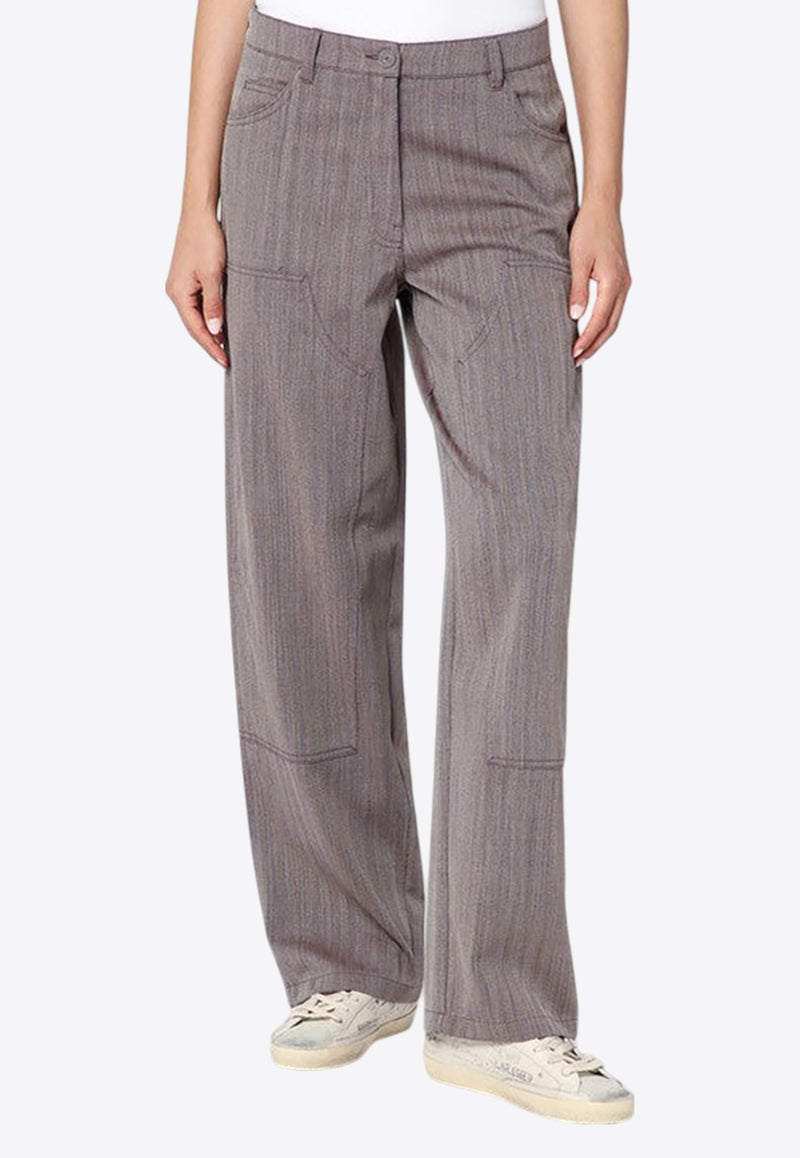 Golden Goose DB Straight-Leg Chevron Pants Brown GWP02462P002090/R_GOLDE-40190