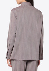 Golden Goose DB Chevron Wool Blend Long-Sleeved Shirt Gray GWP02470P002090/R_GOLDE-40190