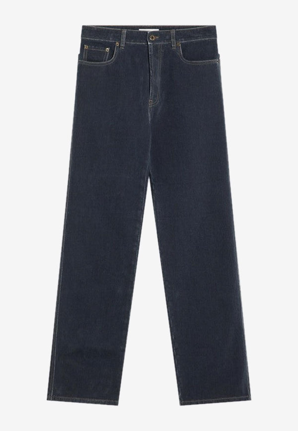 Miu Miu Logo Lettering Straight-Leg Jeans Blue GWP483OOO17L8/R_MIU-F0008