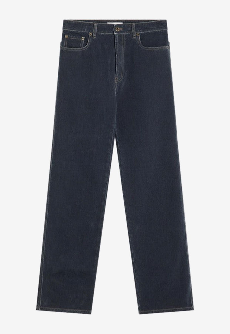 Miu Miu Logo Lettering Straight-Leg Jeans Blue GWP483OOO17L8/R_MIU-F0008