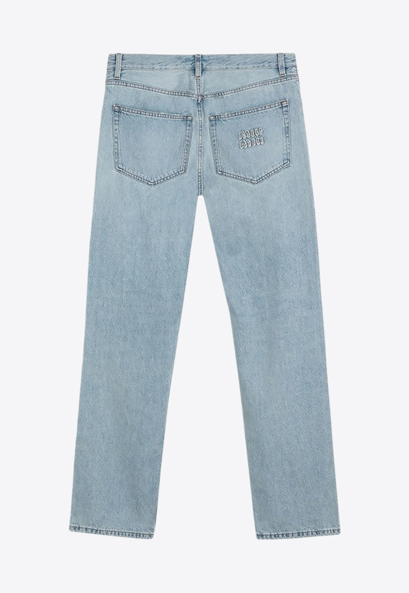 Miu Miu Straight-Leg Washed Jeans Light Blue GWP503OOO14QU/P_MIU-F0013