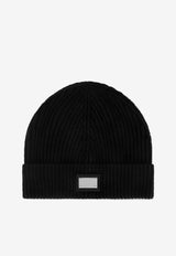 Dolce & Gabbana Logo Knitted Beanie GXK63T JEMQ5 N0000 Black