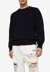 Dolce & Gabbana DG Logo Knitted Sweater GXQ47T JBCAD B3895 Blue