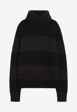 Dolce & Gabbana Striped High-Neck Sweater Black GXW68TJGMBP/R_DOLCE-N9869