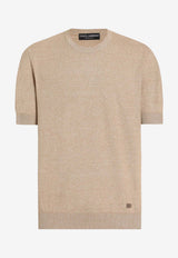 Dolce & Gabbana Embroidered DG Knit T-shirt Beige GXX03Z JFMZT S8234