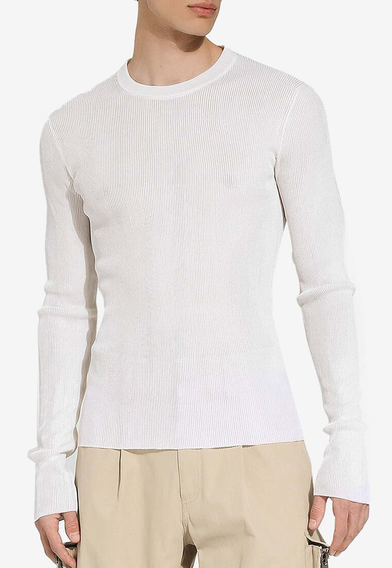 Dolce & Gabbana Silk Crewneck Sweater White GXX46T JBSIO W0800