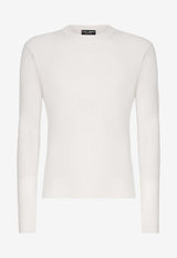 Dolce & Gabbana Silk Crewneck Sweater White GXX46T JBSIO W0800