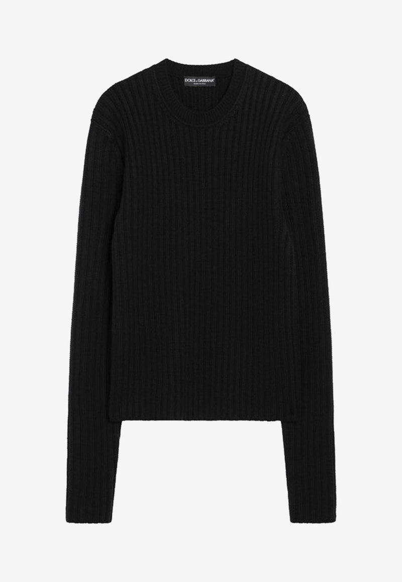 Dolce & Gabbana Ribbed Knit Wool Sweater  Black GXX46TJCVZ7/R_DOLCE-N0000