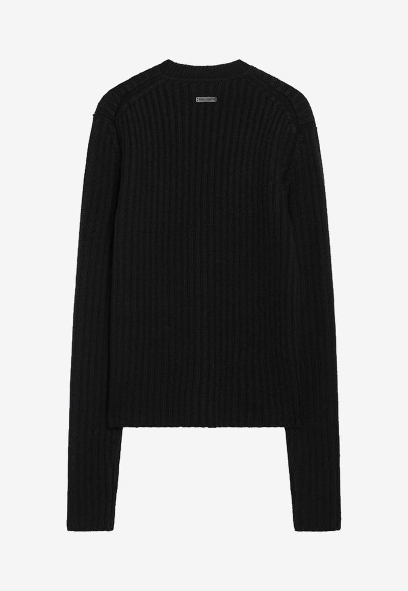 Dolce & Gabbana Ribbed Knit Wool Sweater  Black GXX46TJCVZ7/R_DOLCE-N0000