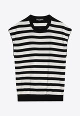 Dolce & Gabbana Sleeveless Striped T-shirt  Monochrome GXX99TJBCG2/Q_DOLCE-W1001