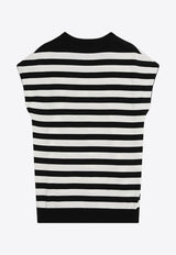 Dolce & Gabbana Sleeveless Striped T-shirt  Monochrome GXX99TJBCG2/Q_DOLCE-W1001