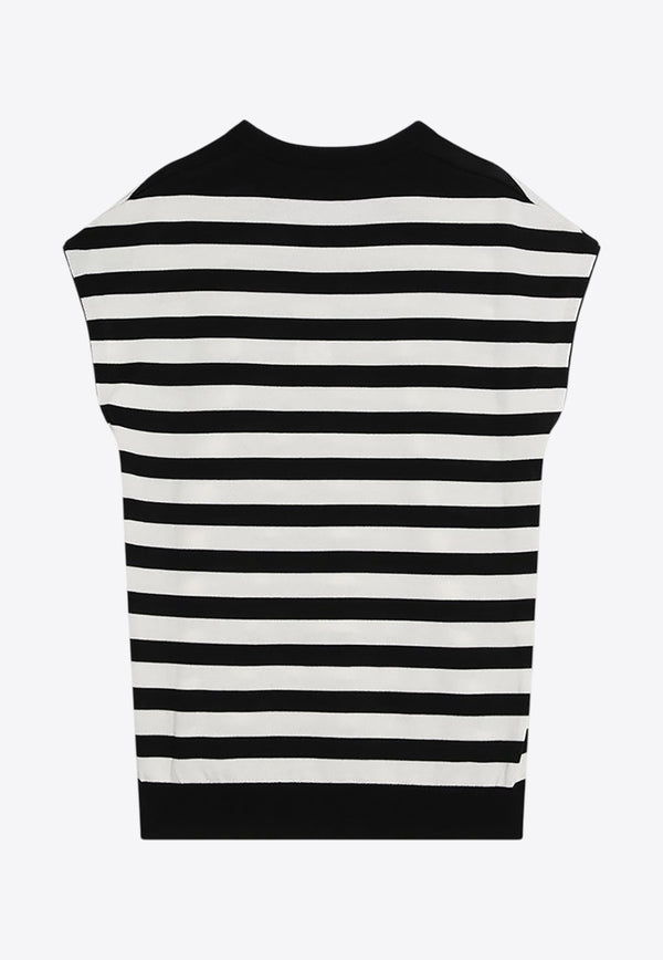 Dolce & Gabbana Sleeveless Striped T-shirt  Monochrome GXX99TJBCG2/Q_DOLCE-W1001