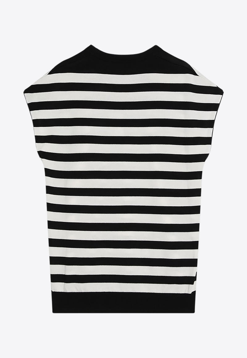 Dolce & Gabbana Sleeveless Striped T-shirt  Monochrome GXX99TJBCG2/Q_DOLCE-W1001