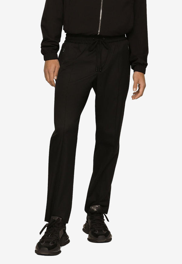 Dolce & Gabbana Logo Drawstring Track Pants GYACET GG731 N0000 Black