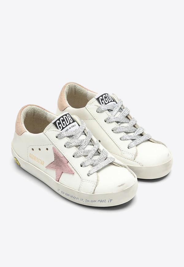 Golden Goose DB Kids Girls Super-Star Leather Sneakers White GYF00101F005308/O_GOLDE-11691
