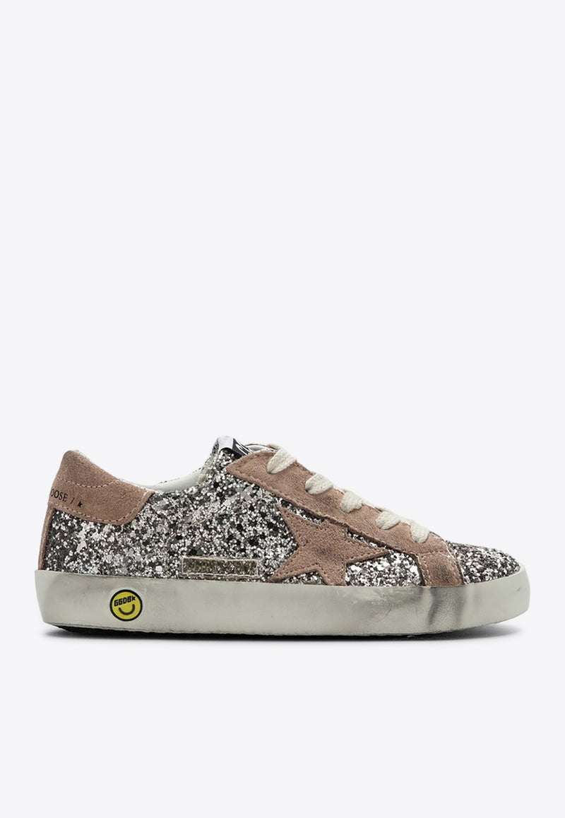 Golden Goose DB Kids Girls Super-Star Suede and Glitter Sneakers GYF00101-F006062-55603GOLD