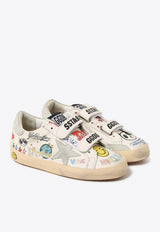 Golden Goose DB Kids Girls Old School Young Doodle Sneakers GYF00111.F004883.10262WHITE MULTI