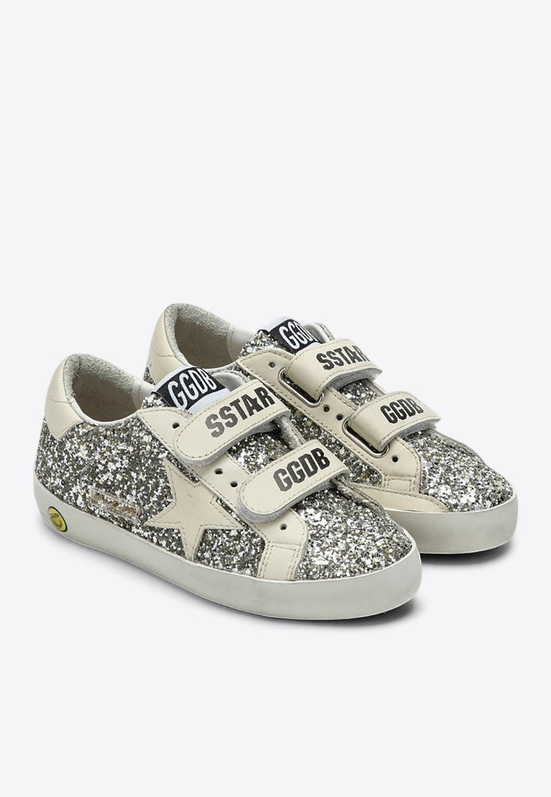 Golden Goose DB Kids Girls Old School Glittered Sneakers Silver GYF00111F005314/R_GOLDE-65195