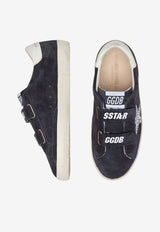 Golden Goose DB Kids Girls Old School Suede Sneakers with Glitter Star Patch Navy GYF00111.F008034.50680_DARK BLUE