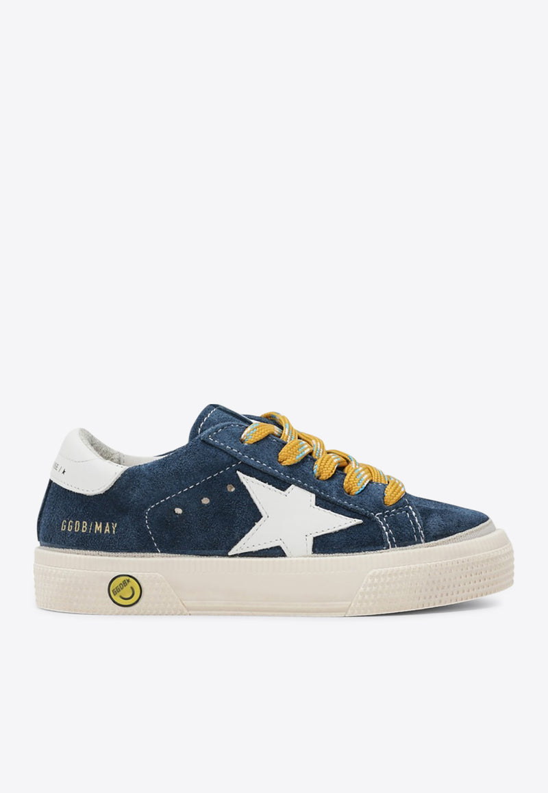 Golden Goose DB Kids Boys May Suede Low-Top Sneakers Blue GYF00112F007436/R_GOLDE-50930
