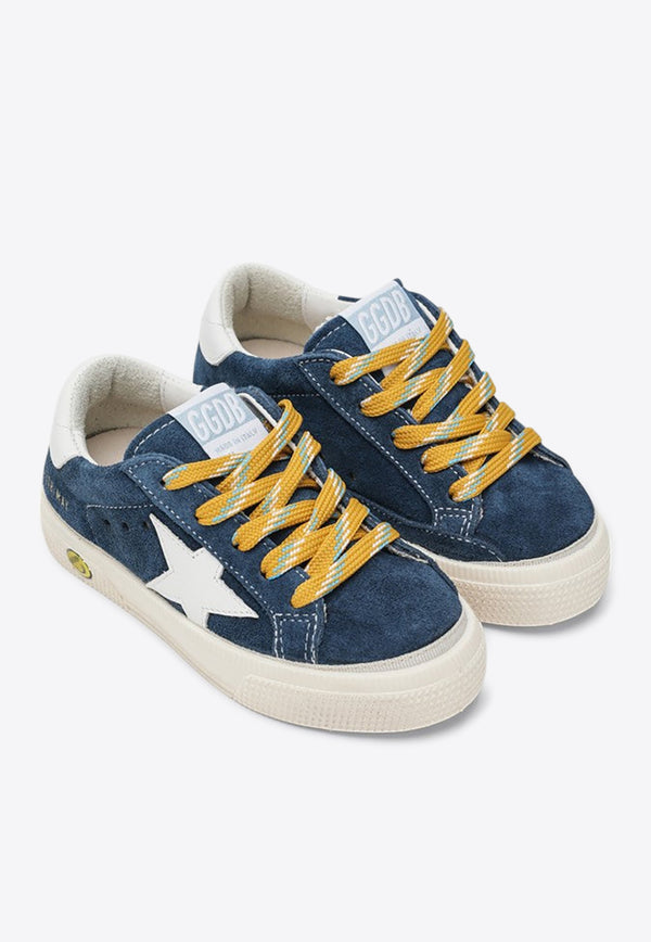 Golden Goose DB Kids Boys May Suede Low-Top Sneakers Blue GYF00112F007436/R_GOLDE-50930