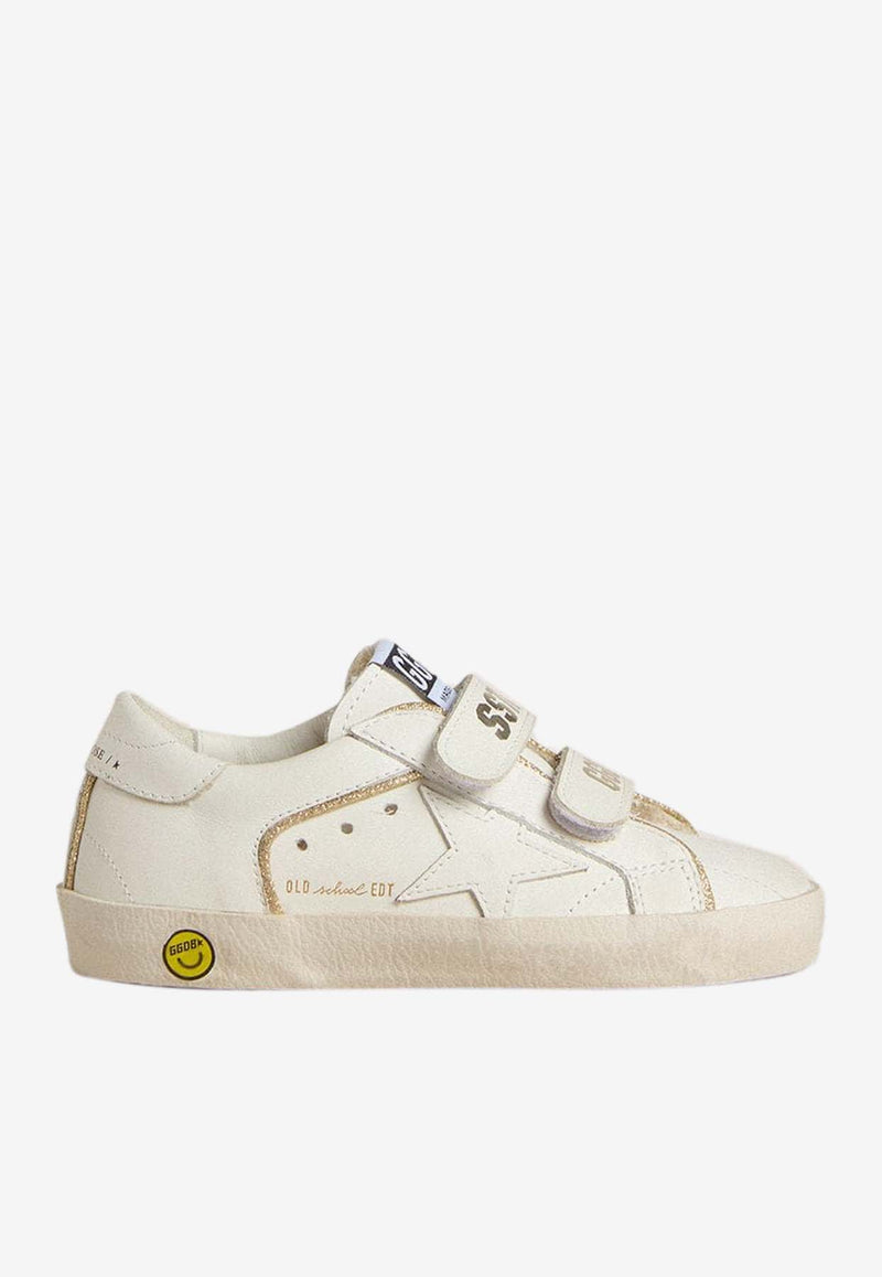 Golden Goose DB Kids Girls Old School Leather Sneakers White GYF00143.F007427.10847_WHITE MULT