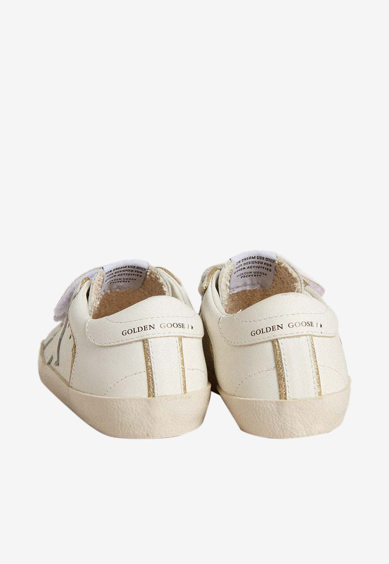 Golden Goose DB Kids Girls Old School Leather Sneakers White GYF00143.F007427.10847_WHITE MULT