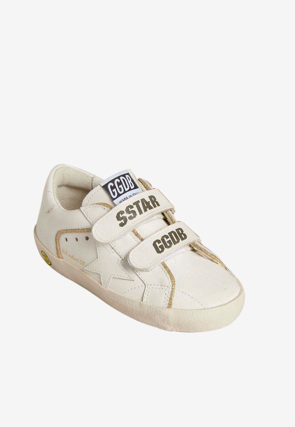 Golden Goose DB Kids Girls Old School Leather Sneakers White GYF00143.F007427.10847_WHITE MULT