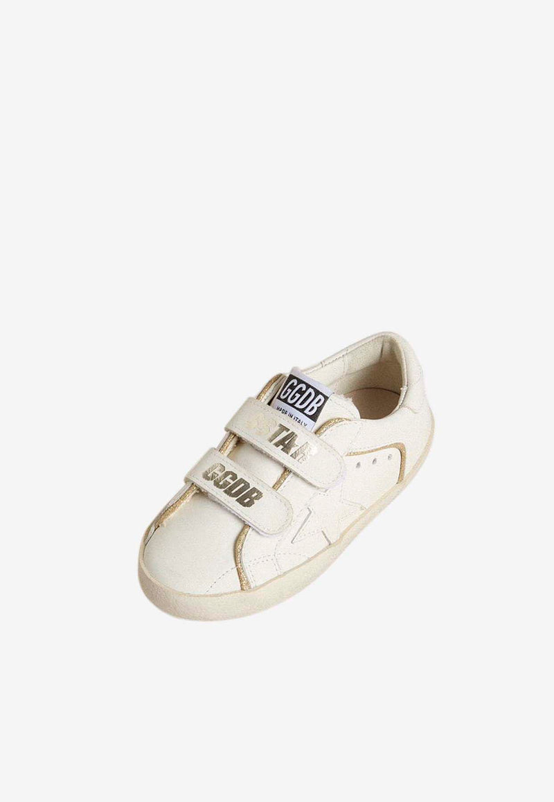 Golden Goose DB Kids Girls Old School Leather Sneakers White GYF00143.F007427.10847_WHITE MULT