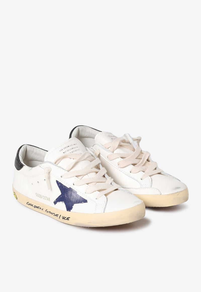 Golden Goose DB Kids Boys Super-Star Leather Sneakers  White GYF00270.F004340.11429_WHITE MULT