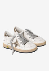 Golden Goose DB Kids Girls Ball Star Sneakers in Vintage Nappa Leather White GYF00439.F004244.10272_WHITE GOLD